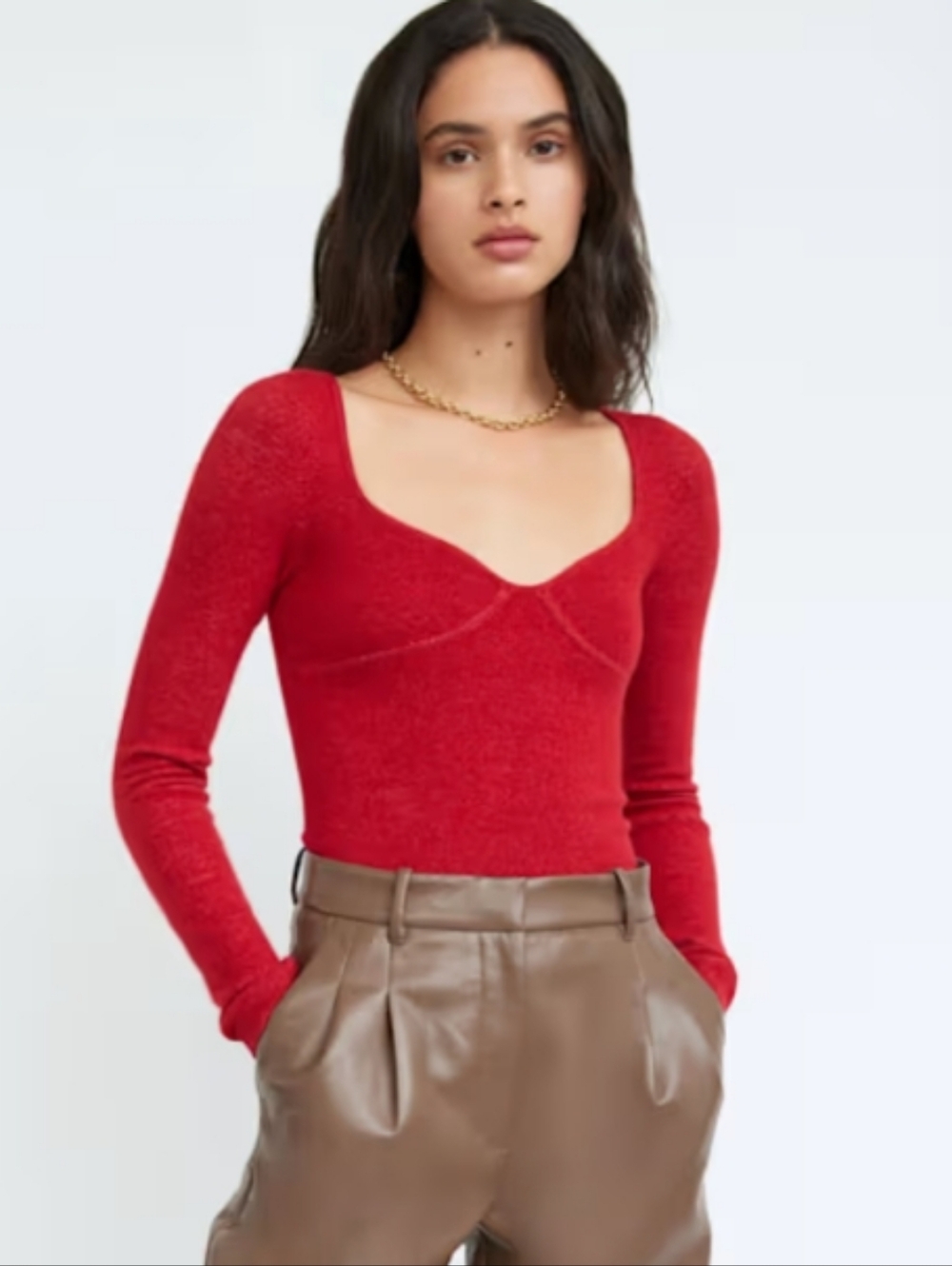 Aritzia Wilfred Greer Sweater wool cashmere blend red small